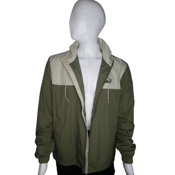 Puma Men's ESS Blocked Woven Jacket Loden Green Size M - Picture 3 of 12